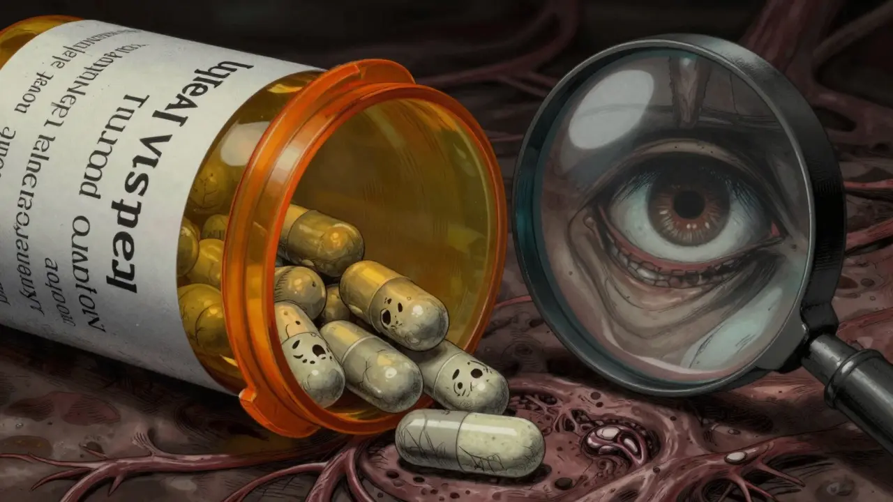 Grotesque manga depiction of counterfeit medication