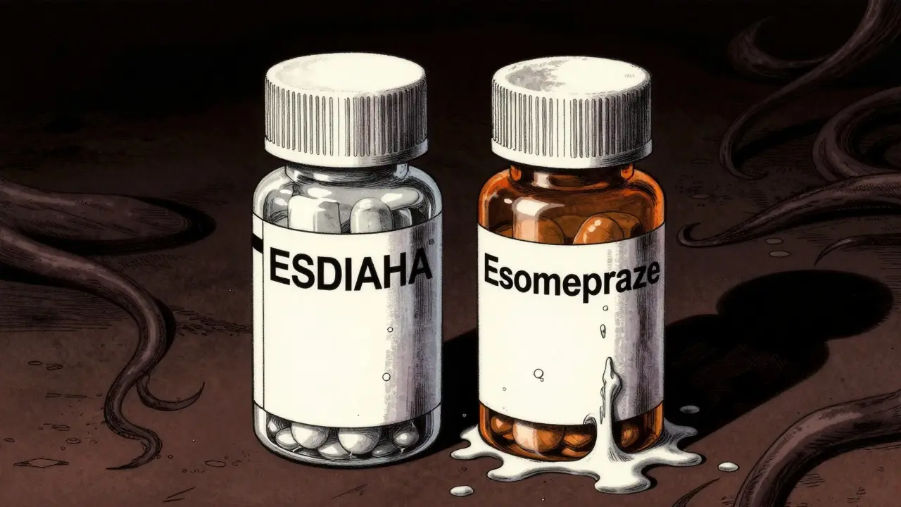 Generic vs brand name pills depicted in creepy Junji Ito manga style